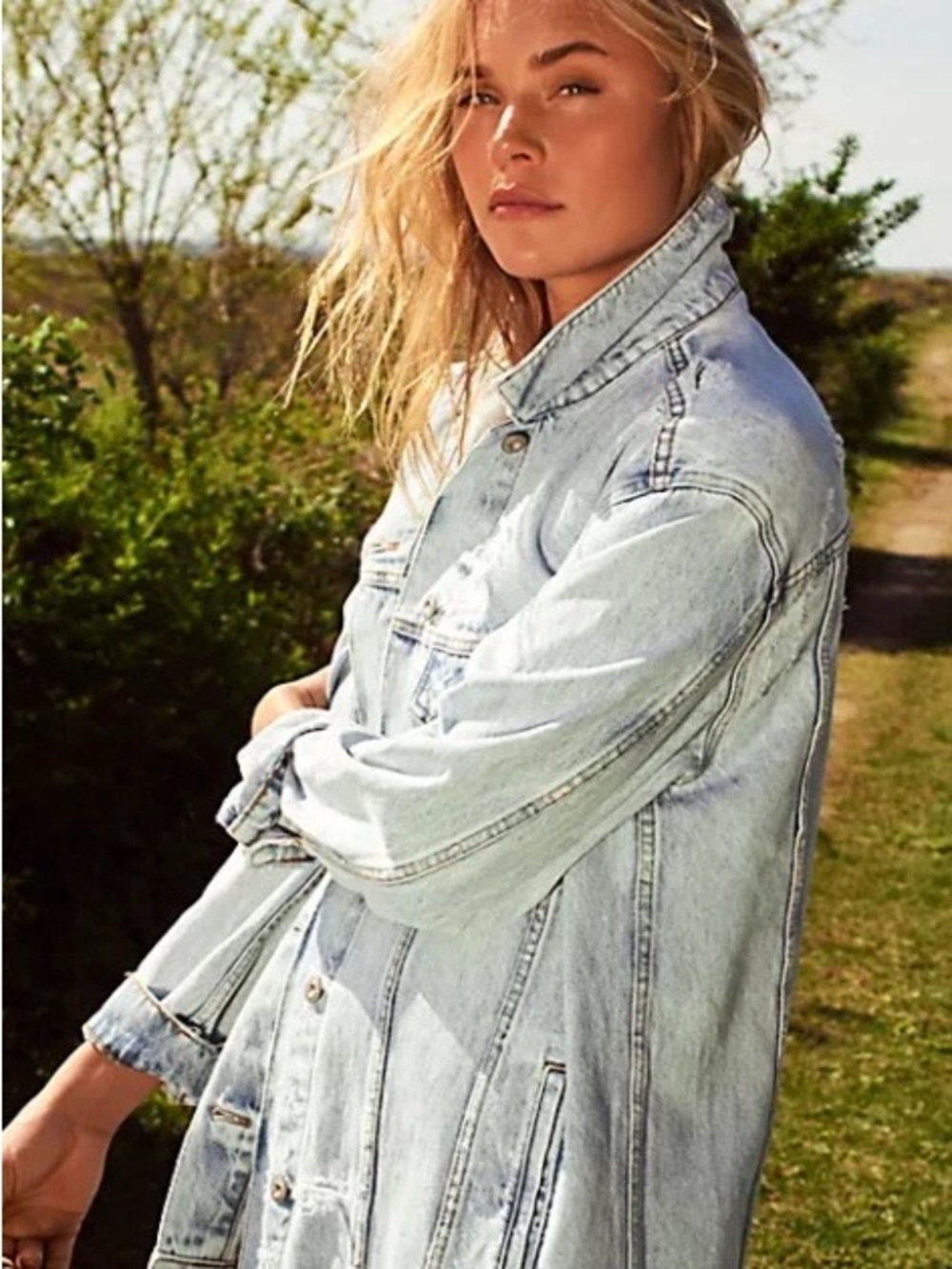 Free People denim Trucker Jacket NWOT size Small